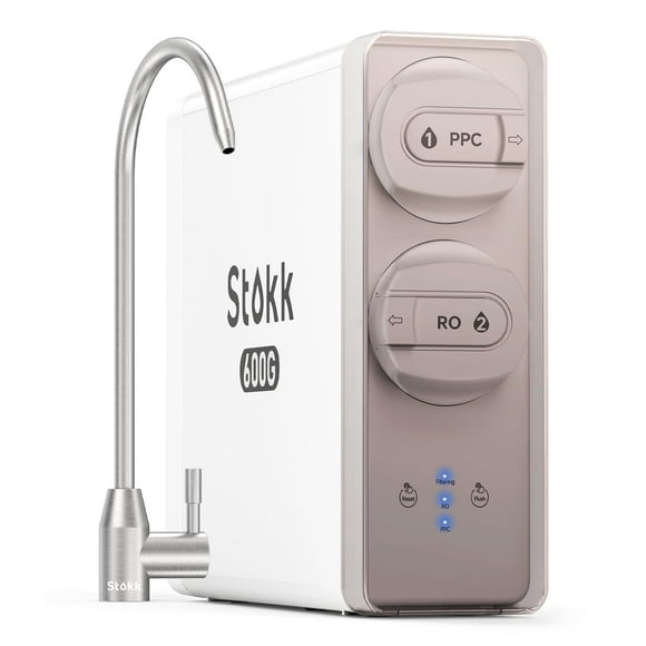 Stokk 8 Stage Reverse Osmosis Water Filter 600 GPD Tankless Reverse Osmosis System Under Sink RO Water Filtration System Reduces PFAS TDS 2:1 Pure to Drain NSF/ANSI 58& 42 FCC Listed S1 Pro