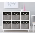 thumbnail image 5 of Large Cube Storage Baskets (10.5 × 10.5 × 11 inches), Canvas Fabric Collapsible Storage Boxes with Cotton Handles for Closet, Shelves, Clothes, Toys, Towel (Black&Grey-6Pack), 5 of 16