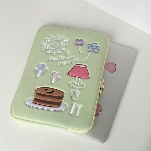 Funda de peluche para tabletas HUOGUO Green Bear Bags