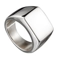 thumbnail image 2 of SmartBy Wedding Ring Solid Color Finger Decoration Stainless Steel Men Square Band Finger Ring for Party, 2 of 8