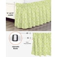 thumbnail image 3 of Simple Daisy Silhouette Bed Skirt Retro Flowers Green Patterns Bed Skirts California King Size 16 Inch Drop, Wrap Around Dust Ruffle&nbsp;Bedskirt with Adjustable Elastic Belt for Queen Size Beds, 3 of 7