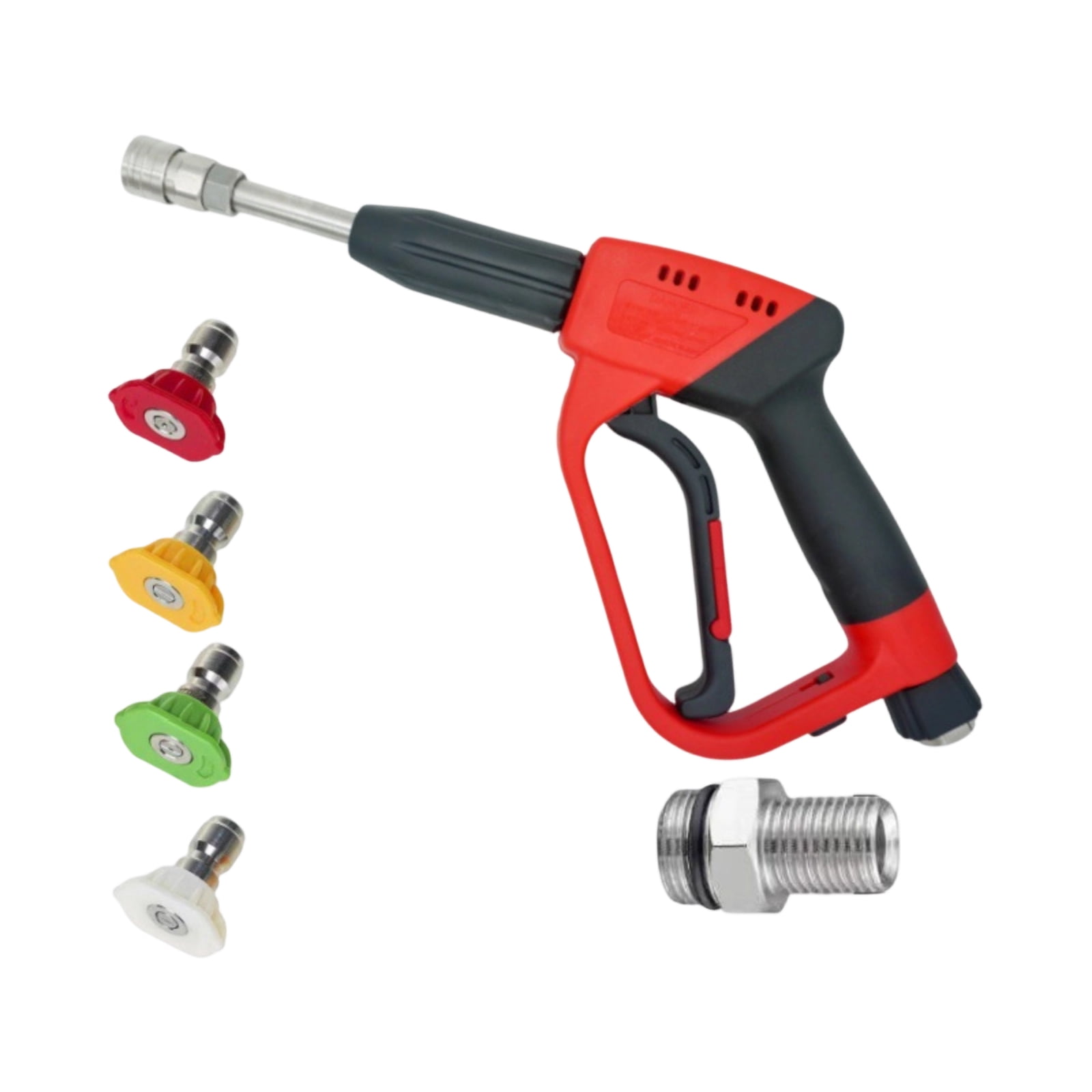 Extended High Pressure Water Tool with 4 Nozzle Tips – Quick Connect Garden Hose Sprayer for Home & Garden, Replaceable Nozzle Cleaning Gun, Car Wash Patio B
