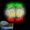 thumbnail image 2 of Handmadetneonsign Don't Worry Beer Happy Neon Sign, Beer Led Sign, Beer Wall Light, Bar Wall Art 92500, 2 of 5
