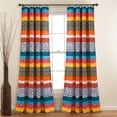 thumbnail image 1 of Lush Decor Turquoise and Tangerine Boho Stripe Window Curtain Bohemian Design Panel Pair, 52" Wide x 95" Long, 1 of 9