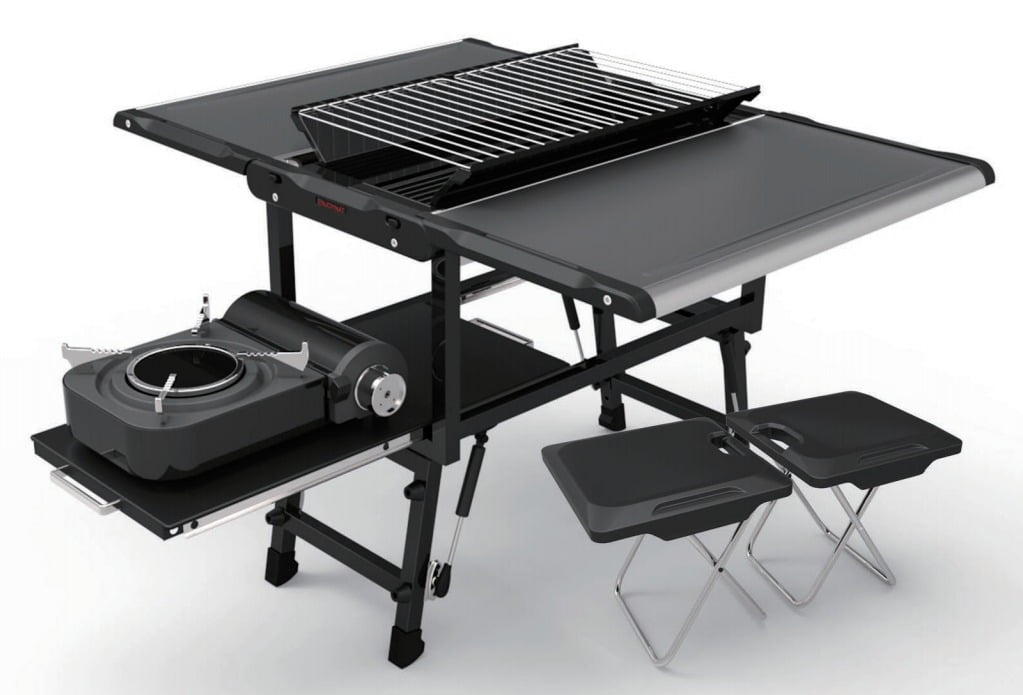 Camping Foldable Picnic Charcoal Gas Mobile cooking Kitchen BBQ Grill with Seats Camping Foldable Picnic Charcoal Gas Mobile cooking Kitchen BBQ Grill with Seats