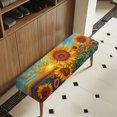 thumbnail image 3 of Whosucclay Sunflower Oil Painting Print Stretch Dining Bench Cover, Comfortable Bench Seat Protector Wear Resistant Bench Slipcover Rectangle Bench Cover for Dining Room, Living Room, Bedroom, 3 of 7