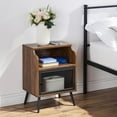 thumbnail image 5 of VECELO 3-Piece Bedroom Set, Full Platform Bed Frame with Wood Headboard, Nightstand Set of 2 with 1-Drawer and Open Storage Space, Brown, 5 of 7