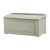 Suncast 127 Gallon Capacity Outdoor Patio Storage Deck Box, Resin, w/ Seat, Taupe, 54.5 in D x 27 in H x 28 in W, 35 lb