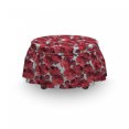 thumbnail image 3 of Floral Ottoman Cover, Vibrant Roses Bouquet, 2 Piece Slipcover Set with Ruffle Skirt for Square Round Cube Footstool Decorative Home Accent, Standard Size, Purple Pink Red, by Ambesonne, 3 of 5