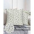 thumbnail image 3 of Waterproof Outdoor Throw Pillows with Inserts 16"x16" Set of 2, Sage Green Spring Floral Soft Decorative Pillowcases for Couch Bedroom, Summer Botanical Elegant Pillow Covers for Sofa Living Room, 3 of 8