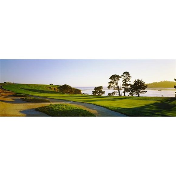 Images PPI140516S Panoramiques Parcours de Golf Plage de Galets Monterey County California USA Affiche Imprimée, 27 x 9