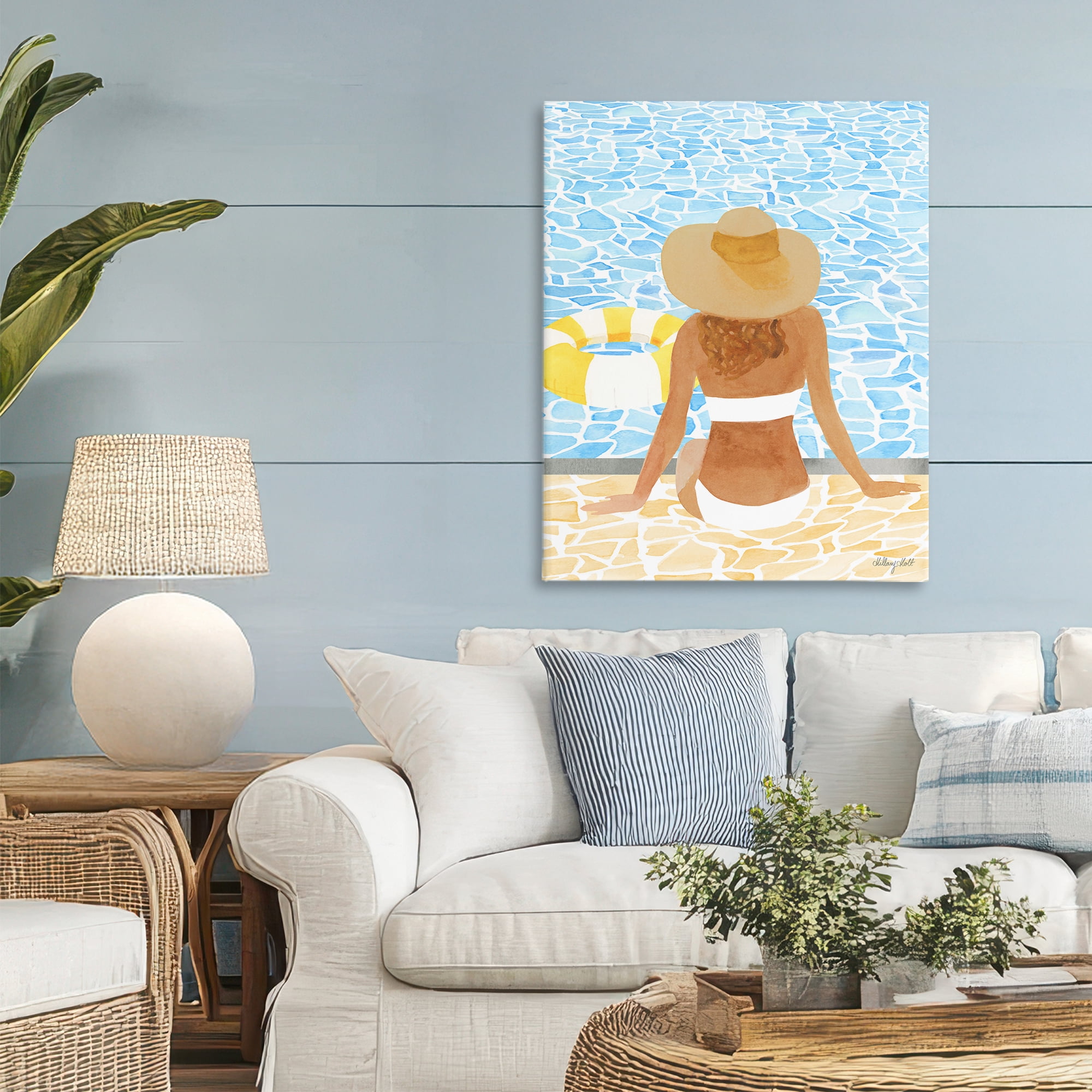 Stupell Industries Summer Poolside Chill Canvas Wall Art, design by Hillary Holt