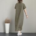 thumbnail image 2 of MYG Robe Longue Décontractée Vintage en Coton et Lin pour Femmes Été Manches Courtes, 2 of 9