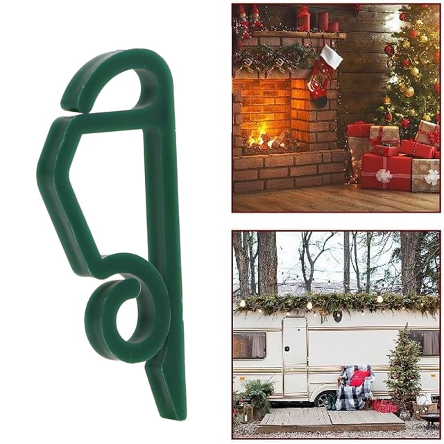 100 Christmas Light Clips Outdoor - Black Plastic Weatherproof Gutter Hooks, Easy to Install. Reusable & for Decoration String Lights