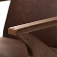 thumbnail image 6 of Baxton Studio Bianca Mid-Century Modern Walnut Wood Dark Brown Distressed Faux Leather Lounge Chair And Ottoman Set, 6 of 8