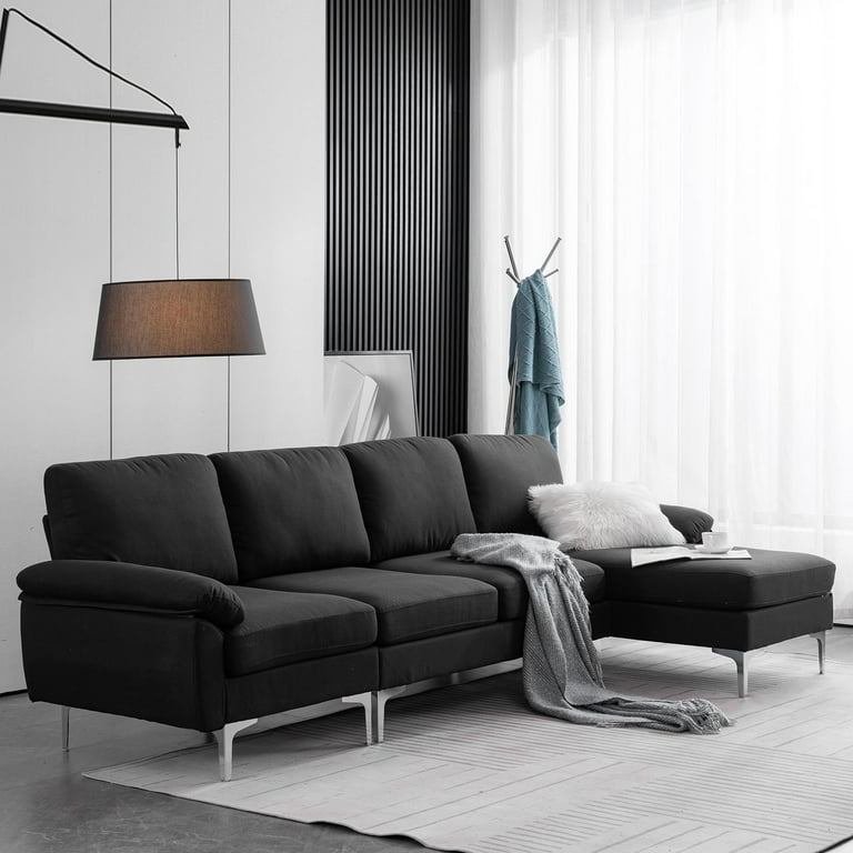 EasingRoom Contemporary Reversible Sectional Couch Fabric