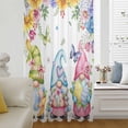 thumbnail image 5 of Spring Easter Sheer Curtains 45" Long, Watercolor Eggs Gnomes Floral Butterflies Plants Light Filering Curtains, Breathable Simi Curtain Privacy Drapes for Kitchen Bathroom Small Window Treatment, 5 of 9