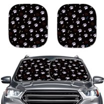 Yuyamidu Dog Paw Car Window Shades for SUV Auto Truck Heart Car Sun Shade Windshield Decor Black Car Windshield Sun Shade 2 Piece Car Shades for Front Windows