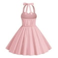 thumbnail image 4 of WEAIXIMIUNG Tween Girls Dresses Summer Girls' Neck A Line Solid Color Suspender Dress, 4 of 5