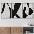 thumbnail image 3 of wall26 Framed Wall Art Print Set Black and Gray Mid Century Polygons Abstract Patterns Digital Art Modern Art Bohemian Chic Relax/Calm for Living Room, Bedroom, Office - 24"x36"x3 Black, 3 of 5