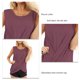 thumbnail image 5 of Blusa sin mangas con parte delantera torcida, cuello redondo, camisa informal con cuello redondo y parte delantera torcida para mujer, citas, rojo purpúreo XXL, 5 of 6