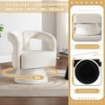 thumbnail image 4 of Tabaray Boucle Swivel Accent Chair, Upholstered Barrel Accent Chair with Round Base, Modern 360° Swivel Armchair with Chic Hollow Backrest, Comfy Arm Chair for Living Room, Bedroom, Office, Beige, 4 of 14