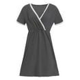 thumbnail image 5 of Verycand Women Nursing Dress Lace Trim V Neck Short Sleeve Pregnant Maternity Dress, 5 of 6