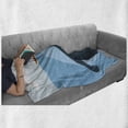 thumbnail image 6 of Whale Soft Flannel Fleece Throw Blanket, Navy Themed Vintage Cartoon Design with Sun Ship and Mottos on It Work of Art, Cozy Plush for Indoor and Outdoor Use, 50" x 60", Multicolor, by Ambesonne, 6 of 6