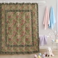 thumbnail image 2 of Shower Curtain Spring Flowers Shower Curtains for Bathroom Decor, Waterproof Polyester Shower Curtain Set with Hooks, Standard Size 72" x 72" Brown Vintage Floral Bird, 2 of 9