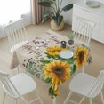 thumbnail image 6 of Sunflower Vintage Table Cloth Waterproof Tablecloths, Rustic Retro Floral Spring Summer Tablecloth Dining Table Cover for Kitchen Party Tabletop Outdoor, Square Tablecloth 60x60 Inch, 6 of 9