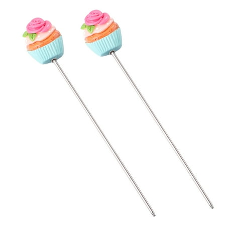

FRCOLOR 2pcs Stainless Steel Cake Tester Chic Biscuits Baking Test Needle DIY Baking Tool for Cake Bread Muffin Testing (Green Leaf Rose Pattern)