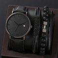 thumbnail image 1 of Juego de 4 relojes para hombre, reloj de cuarzo falso de tres esferas y pulsera tejida con cuentas a juego, 1 of 6