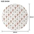 thumbnail image 6 of White Highland Cow Flower Pattern Round Tablecloth 60"x60",Wrinkle Wipeable Table Cloth for Kitchen Dining Room Picnic Patio Party, 6 of 6