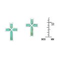 thumbnail image 4 of Stylishly Elegant Simulated Turquoise Inlaid Sterling Silver Cross Earrings, 4 of 5
