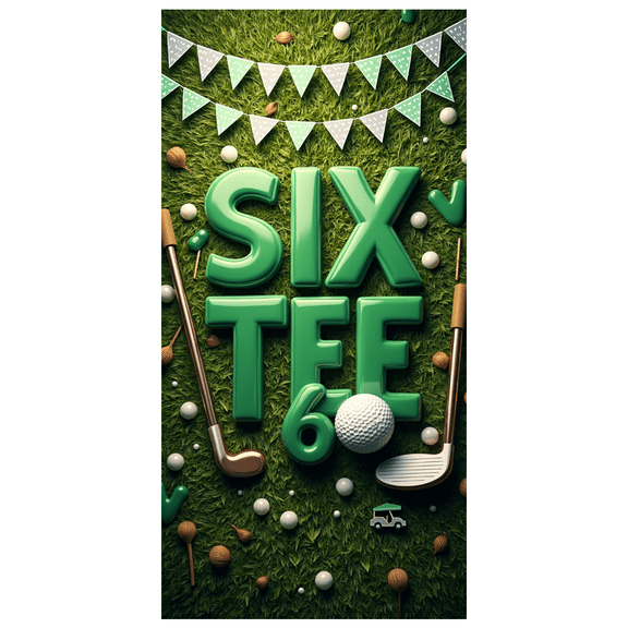 LUUFILx Golf Themed Six Tee Banner Decoration for Party Supplies Sports Celebration Event Outdoor Indoor Decorations Backdrop Photo Props Wall Decor
