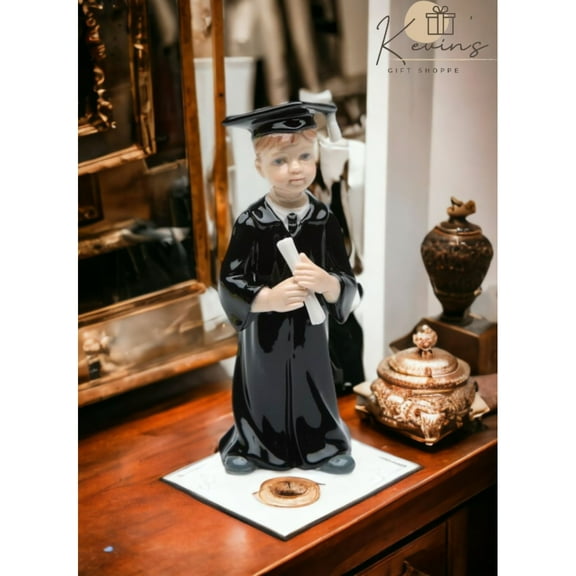 Ceramic Graduating Boy Figurine Small 1.875x2x4.625 Graduation