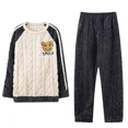 thumbnail image 5 of Pijamas gruesos con forro polar Coral para hombre, ropa de casa de franela cálida, ropa de dormir térmica, Otoño e Invierno, 5 of 5