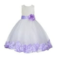 thumbnail image 2 of Ekidsbridal Girl Christening Flower Girl Dress - Ivory Lace Heart Cutout with Petals 185T-A (Size: M-12), 2 of 3