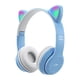 thumbnail image 1 of Auriculares Auriculares inalámbricos de oreja de dibujos animados Auriculares para juegos de computadora Auriculares con sonido estéreo brillante, Azul blanco Scienceny EL004130-05B, 1 of 2