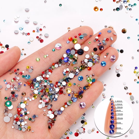 opvise 1440Pcs/Bag Nail Decoration Exquisite DIY Lightweight Flat Bottom Rhinestones Nail Ornaments for Women