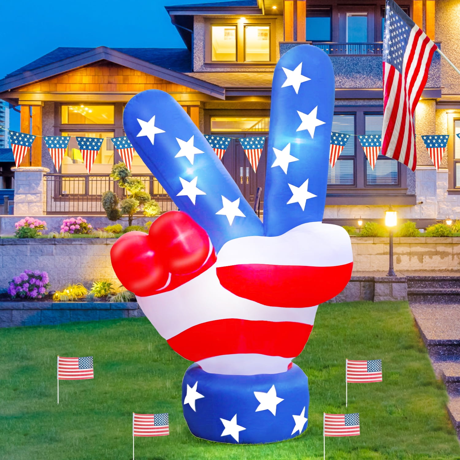 iFanze 5ft Tall Memorial Day Inflatables, 4th of July Decorations