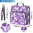 thumbnail image 3 of Haosy 3 Ring Zipper Binder with Shoulder Strap Waterproof Trapper Keeper 2 Inch D-Ring 500 Sheets Capacity, Purple White Flow, 3 of 8