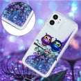 thumbnail image 3 of Case for iPhone 12 Mini, iPhone 12 Mini Case Cute Pink Glitter Luxury Sparkle Liquid for Girls Women Quicksand Clear Soft TPU Protective Phone Case for iPhone 12 Mini Couple Owls, 3 of 12