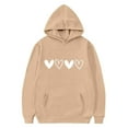 thumbnail image 5 of SGFCWSX Girls Oversized Heart Print Hoodie, Teens Comfort Pullover Soft with Pocket Sweatshirt for Daily Casual Wear Khaki Size 13-14 Years, 5 of 6