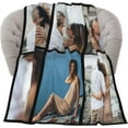 thumbnail image 3 of AISENIN Custom Blanket with Photo Text Collage Personalized Picture Blankets Throw Blanket Memorial Customized Gifts for Mom Dad Family Friends Couples Pets 2 Adult Size, 3 of 5