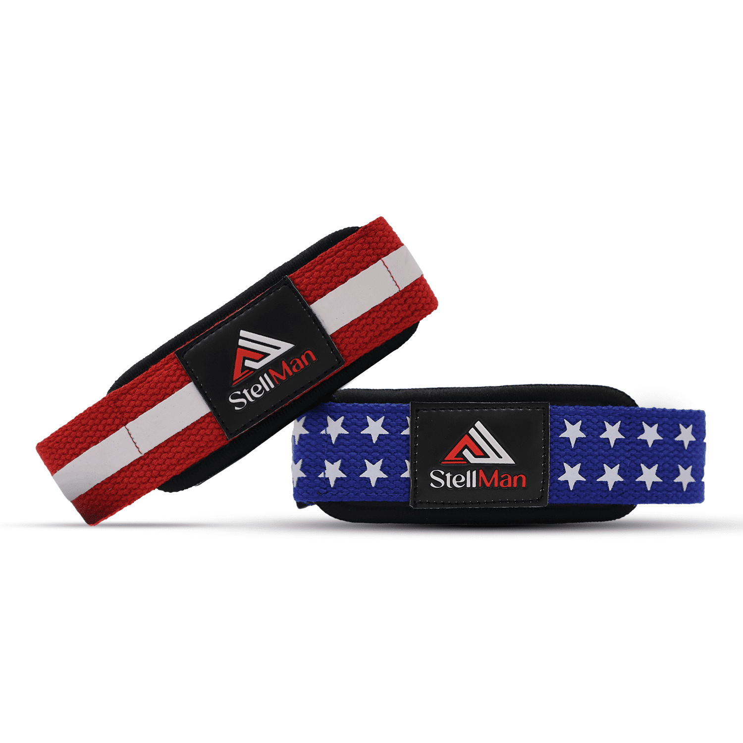 StellMan Lifting Straps for Weightlifting Deadlifts Gym Training Wrist Support American Flag Style