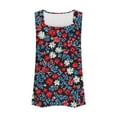 thumbnail image 5 of Plus Size Tank Tops for Women Sleeveless Square Collar Floral Print Casual Loose T-shirt Red XXXXL, 5 of 5