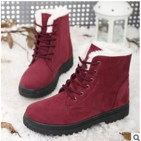 suede boots in snow