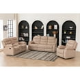 thumbnail image 5 of Hybition Fabric Reclining Sofa Set Modern Chair & Loveseat & Sofa Set Camel, 5 of 7