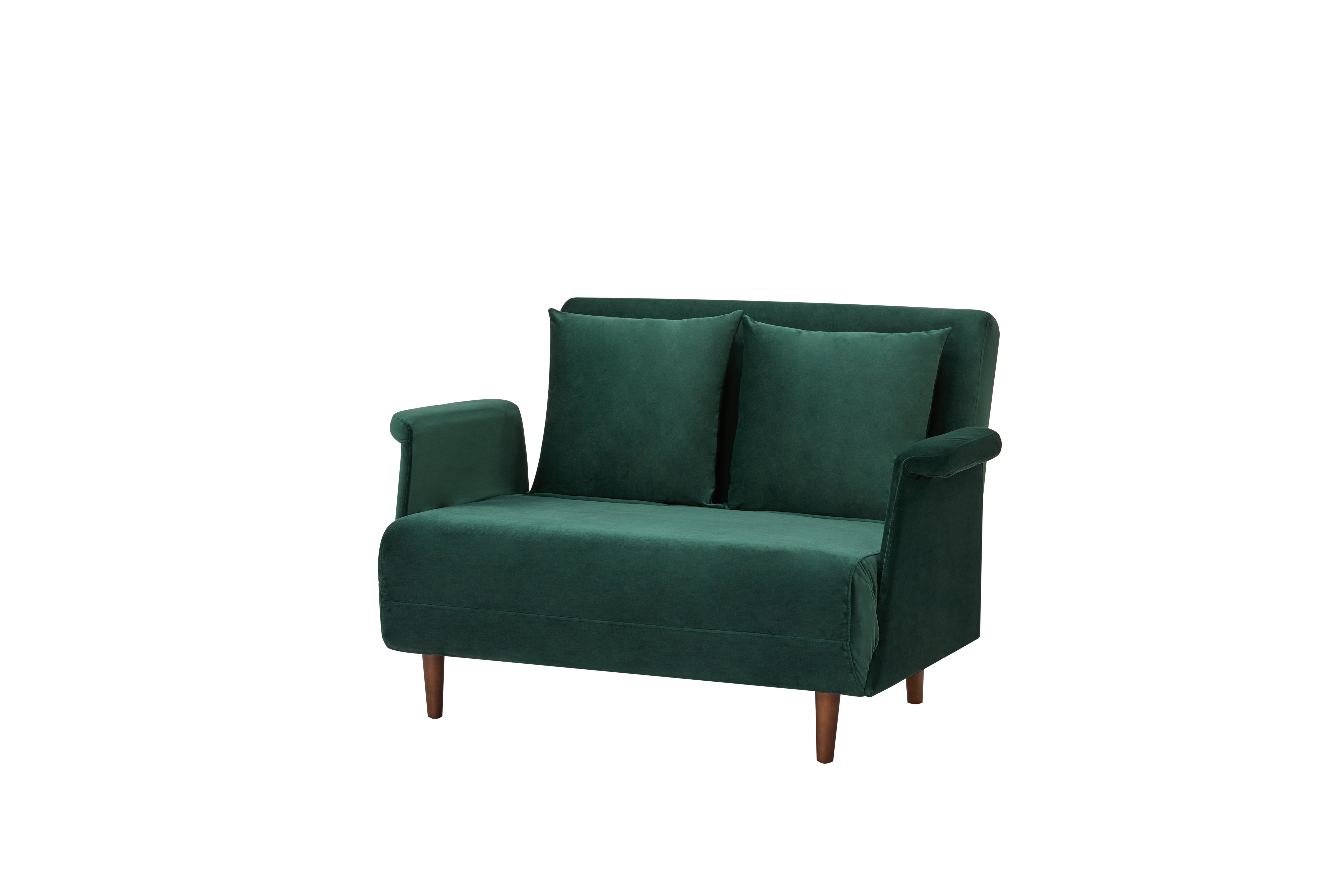 Artdeco Home Boston Velvet Convertible Loveseat Chair Bed Green
